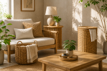 Creative ideas for decorating your living space with handcrafted rattan and bamboo products.